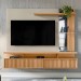 Painel para TV Até 60 Polegadas Maragogi 2 Portas Carvalho/Off White - Linea Brasil