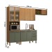 Cozinha Completa Itália 10 Portas 3 Gavetas com Vidro Reflecta Freijó/Verde - Panorama Móveis