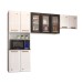 Cozinha Compacta Itajúba Suspensa 9 Portas com Vidro Branco/Preto - Panorama Móveis