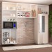 Cozinha Compacta Itajúba Suspensa 9 Portas com Vidro Branco/Preto - Panorama Móveis