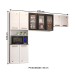 Cozinha Compacta Itajúba Suspensa 9 Portas com Vidro Branco/Preto - Panorama Móveis