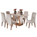 Mesa de Jantar 6 Lugares Arkansas com Vidro Mel/Marfim/Off White - Panorama Móveis