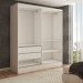 Guarda-Roupa Solteiro Swift 2 Portas 2 Gavetas Branco/Cinamomo - Panorama Móveis