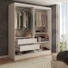 Guarda-Roupa Solteiro Swift 2 Portas 2 Gavetas Branco/Cinamomo - Panorama Móveis