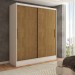 Guarda-Roupa Solteiro Swift 2 Portas 2 Gavetas Branco/Cinamomo - Panorama Móveis
