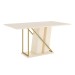 Mesa de Madeira Andy Canto Reto Off White - Henn