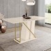 Mesa de Madeira Andy com Vidro Canto Reto Off White - Henn