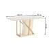 Mesa de Madeira Andy com Vidro Canto Arredondado Off White - Henn