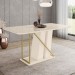 Mesa de Madeira Andy com Vidro Canto Arredondado Off White - Henn