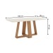 Mesa de Madeira Lins com Vidro Canto Arredondado Nature/Off White Sc95 - Henn
