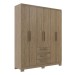 Guarda-Roupa Casal 6 Portas 3 Gavetas Wood - Decibal