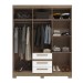 Guarda-Roupa Casal 6 Portas 3 Gavetas Wood/Branco - Decibal