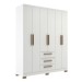 Guarda-Roupa Casal 6 Portas 3 Gavetas Branco - Decibal
