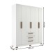 Guarda-Roupa Casal 6 Portas 3 Gavetas Branco - Decibal