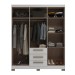 Guarda-Roupa Casal 6 Portas 3 Gavetas Branco - Decibal