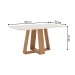 Mesa de Madeira Lins com Vidro Canto Reto Nature/Off White Sc93 - Henn