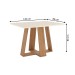 Mesa de Madeira Lins Canto Reto Nature/Off White - Henn
