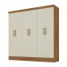 Guarda-Roupa Casal San Juan 6 Portas 3 Gavetas Cinamomo/Off White - Panorama Móveis