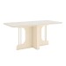 Mesa de Madeira Mavi com Vidro Canto Arredondado Off White Sc106 - Henn