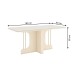 Mesa de Madeira Mavi com Vidro Canto Arredondado Off White Sc106 - Henn