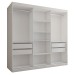 Guarda-Roupa Casal Lorient 3 Portas 4 Gavetas com Espelho 100% Mdf Branco - Panorama Móveis