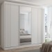 Guarda-Roupa Casal Lorient 3 Portas 4 Gavetas com Espelho 100% Mdf Branco - Panorama Móveis