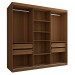Guarda-Roupa Casal Lorient 3 Portas 4 Gavetas com Espelho 100% Mdf Cinamomo - Panorama Móveis