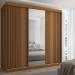 Guarda-Roupa Casal Lorient 3 Portas 4 Gavetas com Espelho 100% Mdf Cinamomo - Panorama Móveis