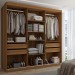Guarda-Roupa Casal Lorient 3 Portas 4 Gavetas com Espelho 100% Mdf Cinamomo - Panorama Móveis