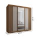 Guarda-Roupa Casal Lorient 3 Portas 4 Gavetas com Espelho 100% Mdf Cinamomo/Off White - Panorama Móveis