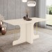 Mesa de Madeira Mavi Canto Reto Off White Sc105 - Henn