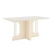 Mesa de Madeira Mavi com Vidro Off White Sc104 - Henn
