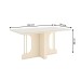 Mesa de Madeira Mavi com Vidro Off White Sc104 - Henn