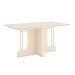 Mesa de Madeira Mavi com Vidro Canto Arredondado Off White - Henn