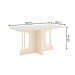 Mesa de Madeira Mavi com Vidro Canto Arredondado Off White - Henn