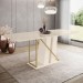 Mesa de Madeira Andy com Vidro Off White Sc101  - Henn