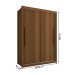 Guarda-Roupa Solteiro Cardiff 2 Portas 2 Gavetas Cinamomo - Panorama Móveis
