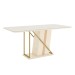 Mesa de Madeira Andy com Vidro Off White - Henn