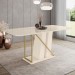 Mesa de Madeira Andy com Vidro Off White - Henn