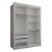 Guarda-Roupa Solteiro Cardiff 2 Portas 2 Gavetas com Espelho Branco - Panorama Móveis