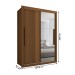 Guarda-Roupa Solteiro Cardiff 2 Portas 2 Gavetas com Espelho Cinamomo - Panorama Móveis