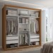Guarda-Roupa Casal Cardiff 3 Portas 4 Gavetas com Espelho Cinamomo - Panorama Móveis