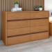Cômoda Leder 8 Gavetas Amêndoa Clean - Móveis Lopas