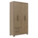 Guarda-Roupa Solteiro 4 Portas 2 Gavetas Wood - Decibal