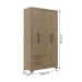 Guarda-Roupa Solteiro 4 Portas 2 Gavetas Wood - Decibal