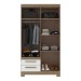 Guarda-Roupa Solteiro 4 Portas 2 Gavetas Wood/Branco - Decibal