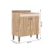 Balcão de Cozinha 80 Cm 2 Portas Carvalho Oak/Cristalo - Decibal
