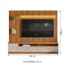 Estante para TV Até 75 Polegadas Ouro Preto 1 Porta com Led Nature/Off White - Linea Brasil