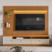 Estante para TV Até 75 Polegadas Ouro Preto 1 Porta com Led Nature/Off White - Linea Brasil