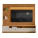Estante para TV Até 75 Polegadas Ouro Preto 1 Porta com Led Nature/Off White - Linea Brasil